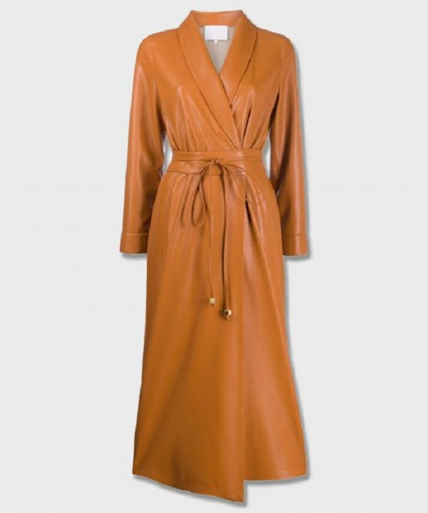 The Flash S07 Iris West Wrap Leather Coat