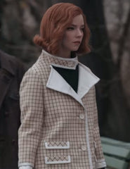 Anya Taylor-Joy The Queen’s Gambit Checkered Coat