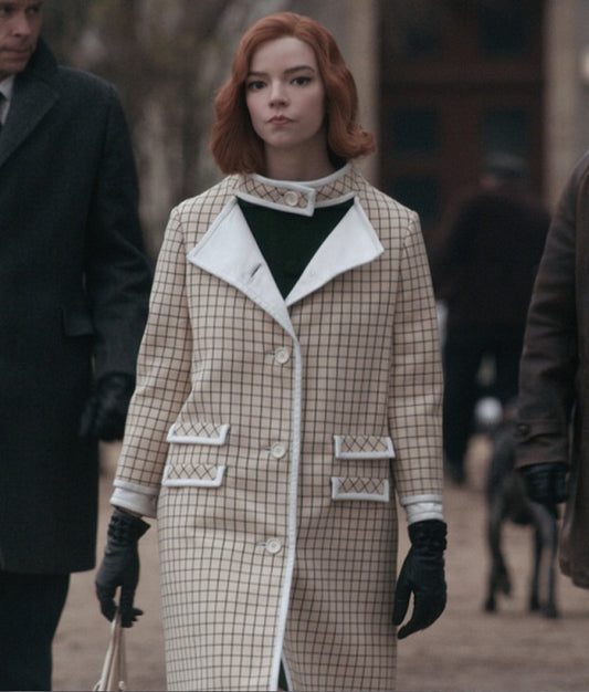 Anya Taylor-Joy The Queen’s Gambit Checkered Coat