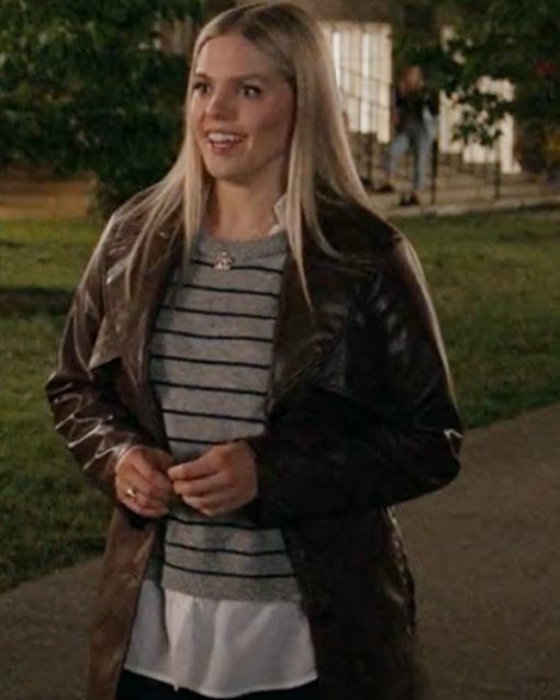 The Sex Lives of College Girls Reneé Rapp Brown Leather Coat