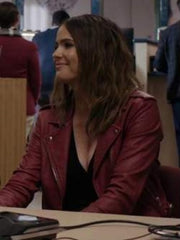 The Woman In The House Season Lisa Red Leather jacket