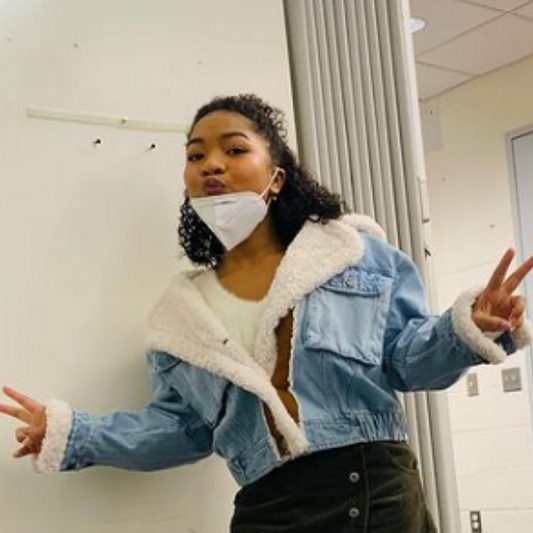 The Equalizer 2021 Laya DeLeon Hayes Fur Denim Jacket