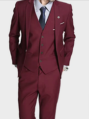 Mens Slimfit Maroon Suit