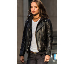 Tomb Raider Alicia Vikander Black Leather Jacket