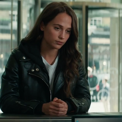 Tomb Raider Alicia Vikander Black Leather Jacket