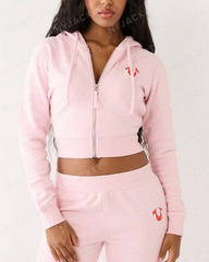True Religion Women Big T Logo pink Hoodie