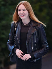 US Open Tennis Karen Gillan Black Leather Jacket
