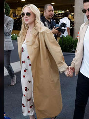Lindsay Lohan US Open Tennis Beige Coat
