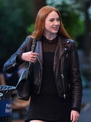 US Open Tennis Karen Gillan Black Leather Jacket