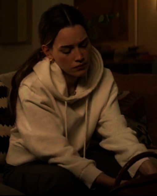 You Season 3 Love Quinn White Funnel Neck Hoodie