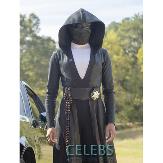 Watchmen Regina King Leather Hooded Coat