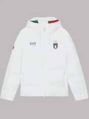 Olympics 2026 Team Italy White Puffer Jacket