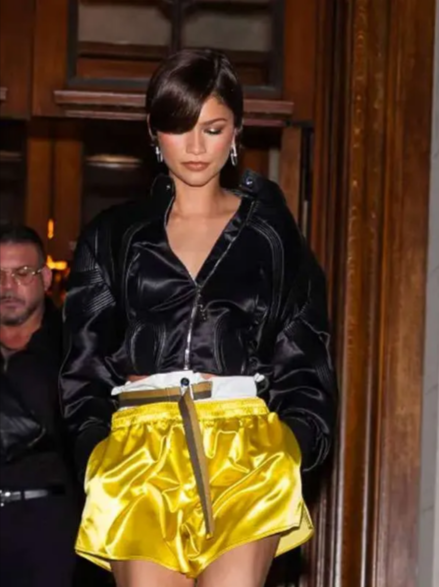 Zendaya The Crane Club Black Leather Jacket