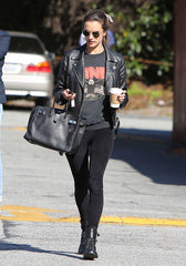 Alessandra Ambrosio Victoria Secret Angel Black Leather Jacket