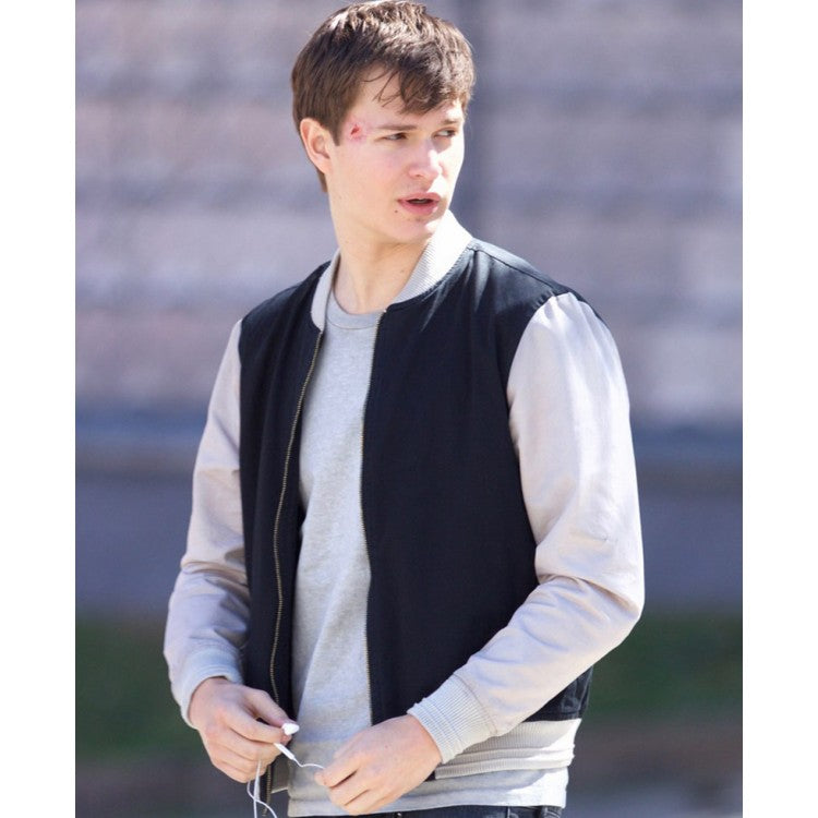 Ansel Elgort Baby Driver Varsity Bomber Jacket