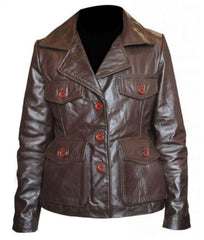 Bedtime Stories Keri Russell Brown Leather Jacket