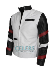 Bruce Lee Vintage Classic White Leather Jacket