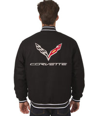 Corvette Black Wool Varsity Jacket