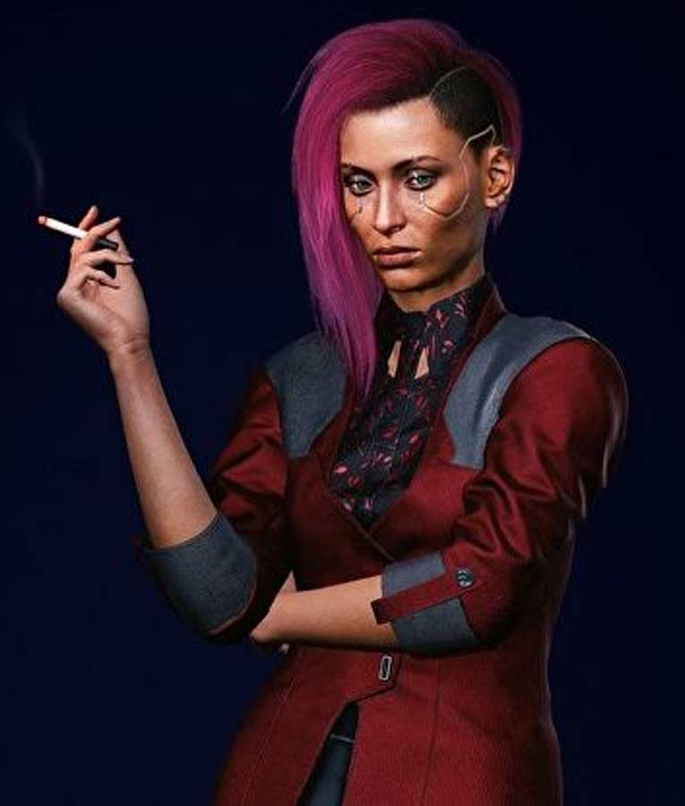 Cyberpunk 2077 V Female Maroon Jacket
