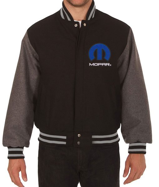 Dodge Mopar Black and Grey Varsity Wool Jacket