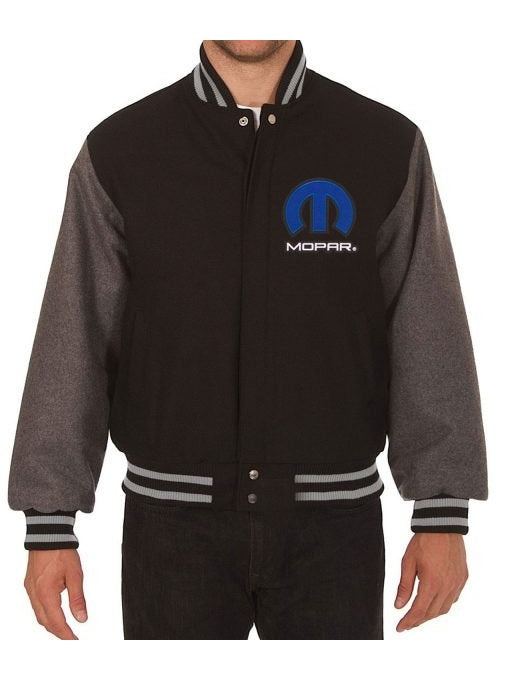 Dodge Mopar Black and Grey Varsity Wool Jacket