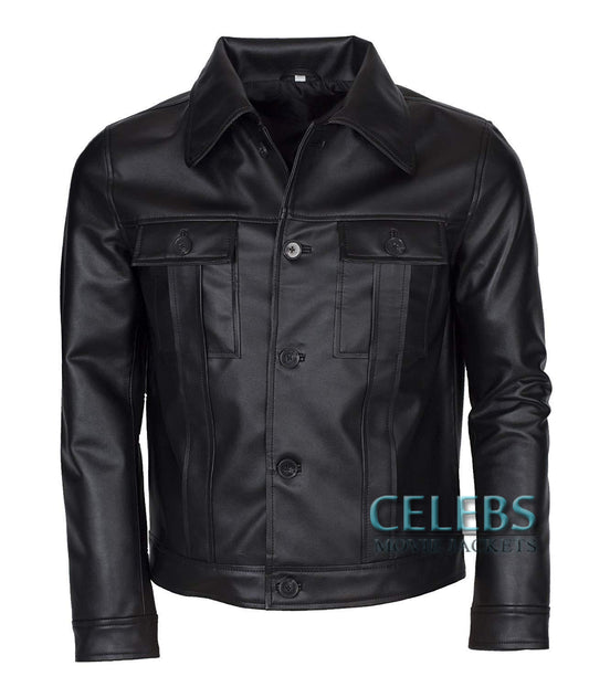 King Of Rock Elvis Presley Black Leather Jacket