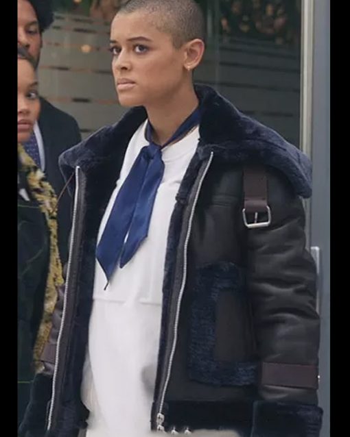 Gossip Girl Julien Calloway Fur Trim Leather Jacket