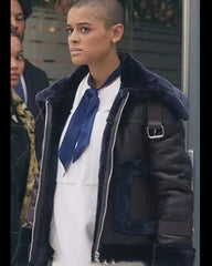 Gossip Girl Julien Calloway Fur Trim Leather Jacket