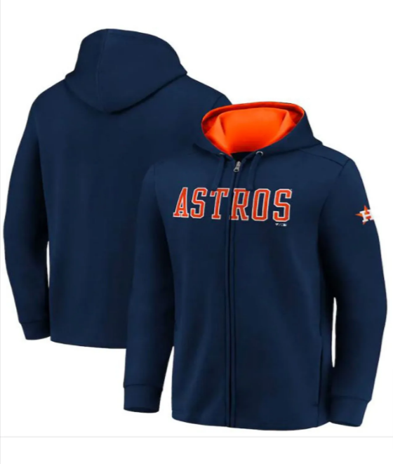 Astros Houston Blue Zip Up Hoodie