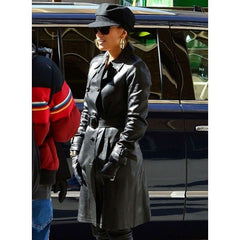 Jennifer Lopez Hustlers Leather Trench Coat