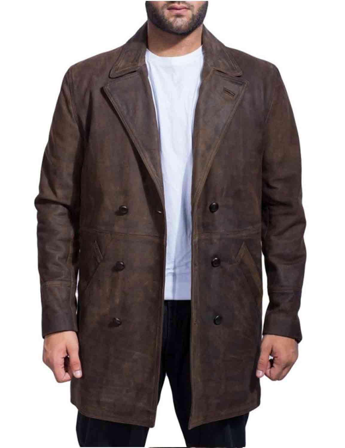John Hurt War Doctor Who Brown Leather Coat