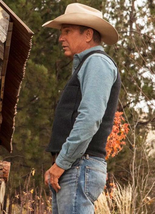 Yellowstone John Dutton Grey Wool Vest