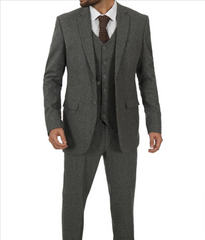Mens Three Piece Grey Gangster Style Suit