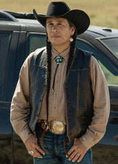 Mo Brings Plenty Yellowstone Leather Vest