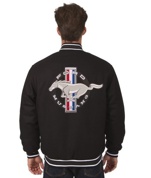 Mustang Black Wool Varsity Jacket