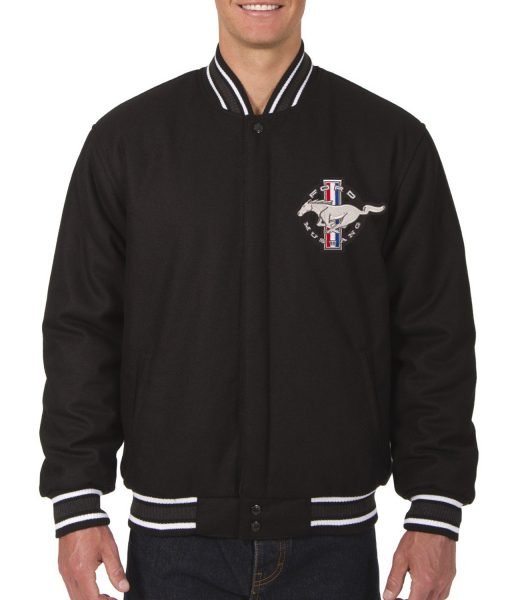 Mustang Black Wool Varsity Jacket
