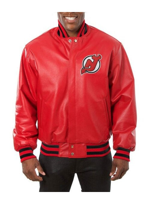 New Jersey Devils Varsity Leather Jacket