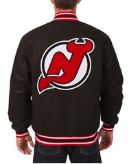 New Jersey Devils Varsity Black Wool Jacket
