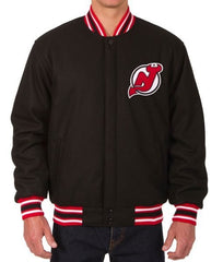 New Jersey Devils Varsity Black Wool Jacket