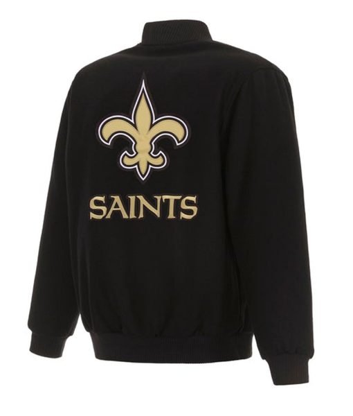 New Orleans Saints Varsity Black Wool Jacket