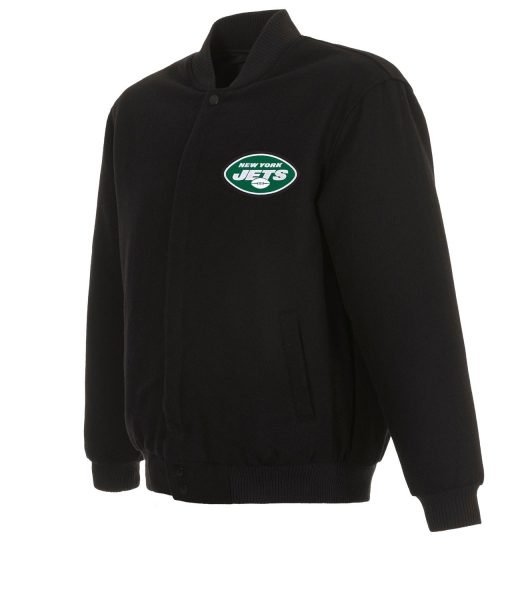 New York Jets Varsity Black Wool Jacket