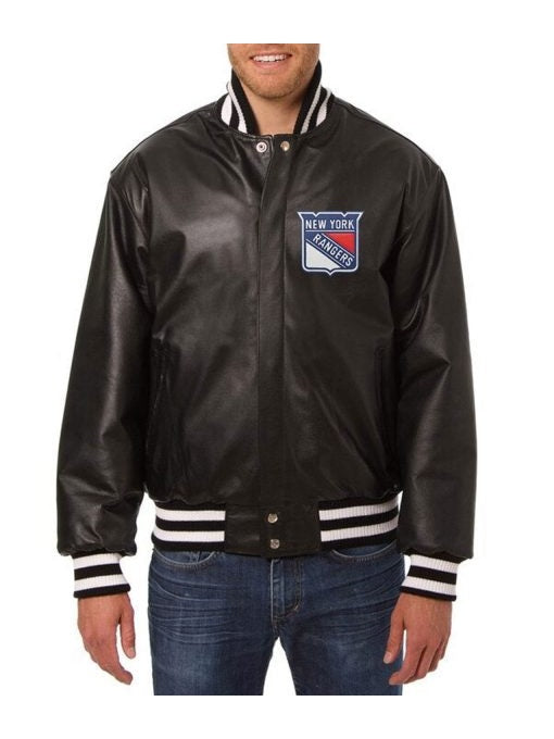 New York Rangers Varsity Leather Jacket