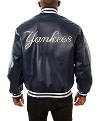 New York Yankees Varsity Navy Blue Leather Jacket