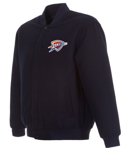 Oklahoma City Thunder Varsity Navy Blue Wool Jacket