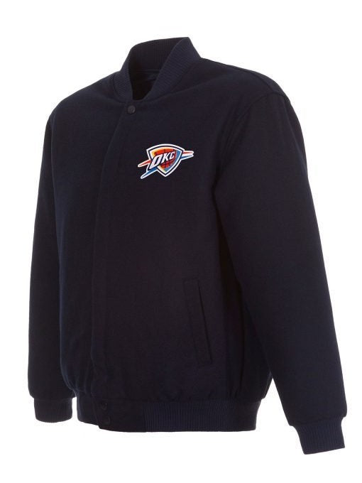 Oklahoma City Thunder Varsity Navy Blue Wool Jacket