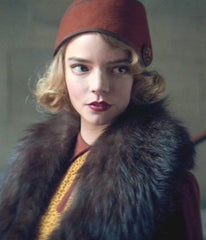 Anya Tay­lor-Joy Peaky Blind­ers S05 Fur Collar Red Coat