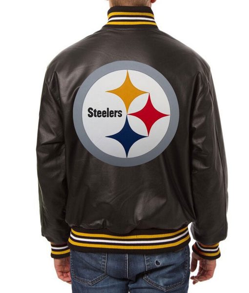 Pittsburgh Steelers Varsity Black Leather Jacket