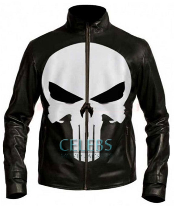 Punisher Skull Black Biker Jacket