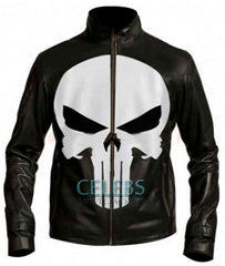 Punisher Skull Black Biker Jacket