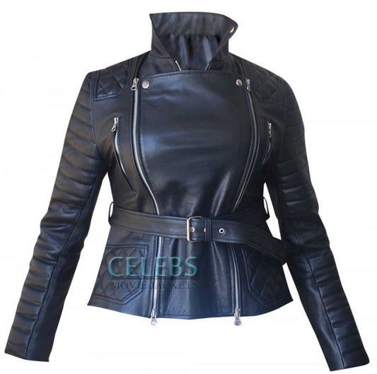 Rachel Bilson Stunning Quilted Biker Jacket